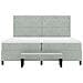 Letto Box Spring con Materasso e Panchetta Grigio Chiaro 200x200 cm in Velluto - Foto miniatura 9