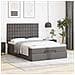Struttura Letto Pouf con Materasso Grigio 140x190 cm Similpelle - Foto miniatura 3