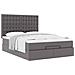 Struttura Letto Pouf con Materasso Grigio 140x190 cm Similpelle - Foto miniatura 4