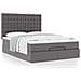 Struttura Letto Pouf con Materasso Grigio 140x190 cm Similpelle - Foto miniatura 5
