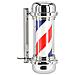 Barber Pole Palo Da Barbiere Insegna Barber Shop 57 Cm Argento - Foto miniatura 2