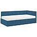 Cornice del letto ad angolo Blu 90 x 200 cm Velluto - Foto miniatura 1