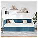 Cornice del letto ad angolo Blu 90 x 200 cm Velluto - Foto miniatura 4