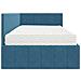 Cornice del letto ad angolo Blu 90 x 200 cm Velluto - Foto miniatura 8