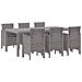 Set da Pranzo per Giardino 7 pcs Grigio chiaro Rattan Polt - Foto miniatura 1