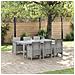 Set da Pranzo per Giardino 7 pcs Grigio chiaro Rattan Polt - Foto miniatura 2
