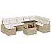Set Divano da Giardino 9 pcs Beige Poly Rattan - Foto miniatura 1