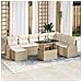 Set Divano da Giardino 9 pcs Beige Poly Rattan - Foto miniatura 2