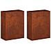 Vaso da giardino 2 pz Ruggine 40 x 20 x 40 cm Acciaio Corten - Foto miniatura 1