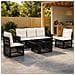 Set Divano da Giardino 6 pz Nero e Bianco Crema polyrattan - Foto miniatura 2