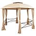 Gazebo Padiglione Da Giardino Con Tende Esagonale 360x265 Cm - Foto miniatura 8