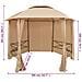 Gazebo Padiglione Da Giardino Con Tende Esagonale 360x265 Cm - Foto miniatura 9