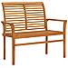 Panca Da Giardino Con Cuscino Nero 112 Cm In Legno Di Teak - Foto miniatura 2