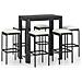 Set Bar Da Giardino 7 Pz Con Cuscini In Polyrattan Nero - Foto miniatura 1