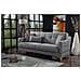 Divano Letto Juan, Divano Letto Contenitore A 3 Posti Lineare Con 3 Cuscini Inclusi, Sofà Da Soggiorno In Tessuto Imbottito Con Apertura Click-clack, 207x82xh92 Cm, Grigio - Foto miniatura 1