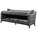 Divano Letto Juan, Divano Letto Contenitore A 3 Posti Lineare Con 3 Cuscini Inclusi, Sofà Da Soggiorno In Tessuto Imbottito Con Apertura Click-clack, 207x82xh92 Cm, Grigio - Foto miniatura 2
