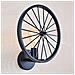 Applique Da Parete Stile Vintage A Forma Ruota Di Bicicletta Nero Attacco E27 - Foto miniatura 3