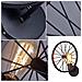 Applique Da Parete Stile Vintage A Forma Ruota Di Bicicletta Nero Attacco E27 - Foto miniatura 5