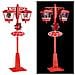 Lampione Natale Con Luce Led Scena Natalizia Neve Motorizzata Musica 188cm Rosso - Foto miniatura 2