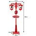 Lampione Natale Con Luce Led Scena Natalizia Neve Motorizzata Musica 188cm Rosso - Foto miniatura 3