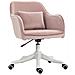 Sedia da Ufficio Massaggiante a 2 Punti con Cuscino e Braccioli, in Tessuto, 57x70x78-86 cm, Rosa - Foto miniatura 1