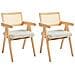 Set Di 2 Sedie Da Pranzo Ava Legno Marrone Chiaro /beige - Foto miniatura 2