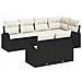 Set di divani da giardino  7 Pezzi con Cuscini Nero Polyrattan, Divano da giardino  2 posti con ripostiglio e cuscini Nero Polyrattan - Foto miniatura 1
