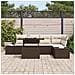 Set divano da giardino 6 pezzi con cuscini marrone in polyrattan - Foto miniatura 3