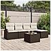 Set divano da giardino vitaXL 5 pezzi con cuscini grigi in polyrattan, Divano da giardino vitaXL 2 posti con spazio di archiviazione e cuscini marroni in polyrattan - Foto miniatura 2