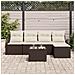 Set divano da giardino vitaXL 5 pezzi con cuscini grigi in polyrattan, Divano da giardino vitaXL 2 posti con spazio di archiviazione e cuscini marroni in polyrattan - Foto miniatura 3