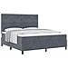 Letto a doghe  con materasso grigio scuro super king in velluto - Foto miniatura 1