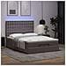 Struttura Letto Pouf con Materasso Grigio 140x190 cm Similpelle - Foto miniatura 3