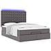 Struttura Letto Pouf con Materasso Grigio 140x190 cm Similpelle - Foto miniatura 6