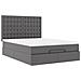 Struttura Letto Pouf con Materasso Grigio 140x190 cm Similpelle - Foto miniatura 7