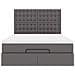 Struttura Letto Pouf con Materasso Grigio 140x190 cm Similpelle - Foto miniatura 8