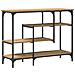 Tavolo Console  in Rovere Artigianale 100x35x75 cm Legno Ingegnerizzato e Acciaio - Foto miniatura 1