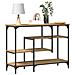 Tavolo Console  in Rovere Artigianale 100x35x75 cm Legno Ingegnerizzato e Acciaio - Foto miniatura 3