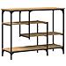Tavolo Console  in Rovere Artigianale 100x35x75 cm Legno Ingegnerizzato e Acciaio - Foto miniatura 7