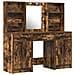 Set Tavolo da Trucco 3 pcs Rovere fumé 50 x 41 x 135 cm - Foto miniatura 1