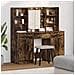 Set Tavolo da Trucco 3 pcs Rovere fumé 50 x 41 x 135 cm - Foto miniatura 2