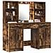 Set Tavolo da Trucco 3 pcs Rovere fumé 50 x 41 x 135 cm - Foto miniatura 3