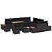 Set Divano da Giardino con cuscino 14 pcs Nero Poly Rattan - Foto miniatura 1