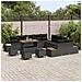 Set Divano da Giardino con cuscino 14 pcs Nero Poly Rattan - Foto miniatura 3