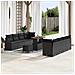 Set Divano da Giardino con cuscino 11 pcs Nero Poly Rattan - Foto miniatura 2