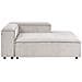 Chaise Longue Versione Sinistra Ardal Velluto A Coste Tortora - Foto miniatura 3