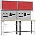 Set banco da lavoro con lo scaffale 8 pcs Rosso e Grigio - Foto miniatura 1