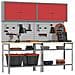 Set banco da lavoro con lo scaffale 8 pcs Rosso e Grigio - Foto miniatura 2