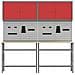 Set banco da lavoro con lo scaffale 8 pcs Rosso e Grigio - Foto miniatura 3