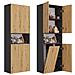 NEL 1K DK ANT /ART KP armadietto di conservazione per bagno Grafite, Quercia - Foto miniatura 1