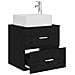 Mobile Lavabo da Parete Rovere Nero 49,5 x 41 x 63 cm - Foto miniatura 2